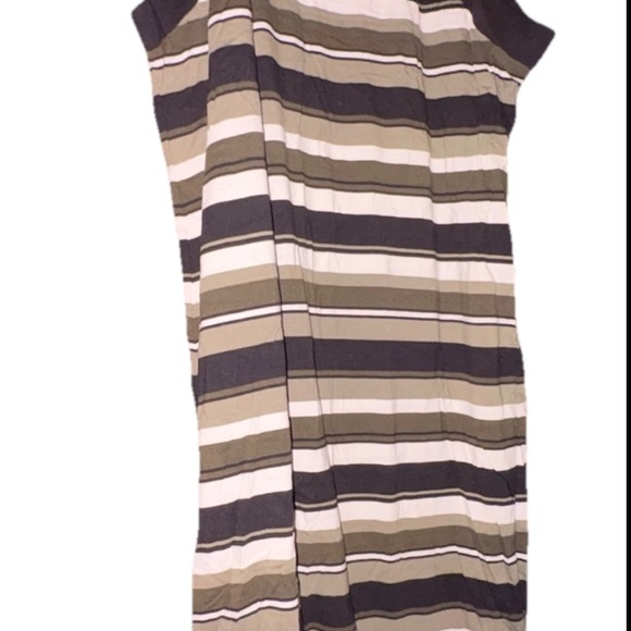Michael Kors Womens Striped Crew Neck T-Shirt Dress XL - Picture 1 of 11